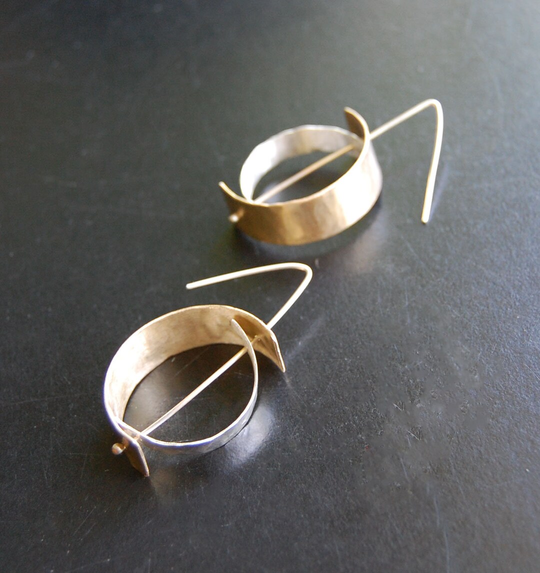 Crescent Brass Drop Earrings main image 0
