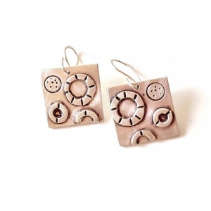 Diatom Earrings, Sterling Silver Circle Earrings, OOAK, Modern, Organic Jewelry image 3