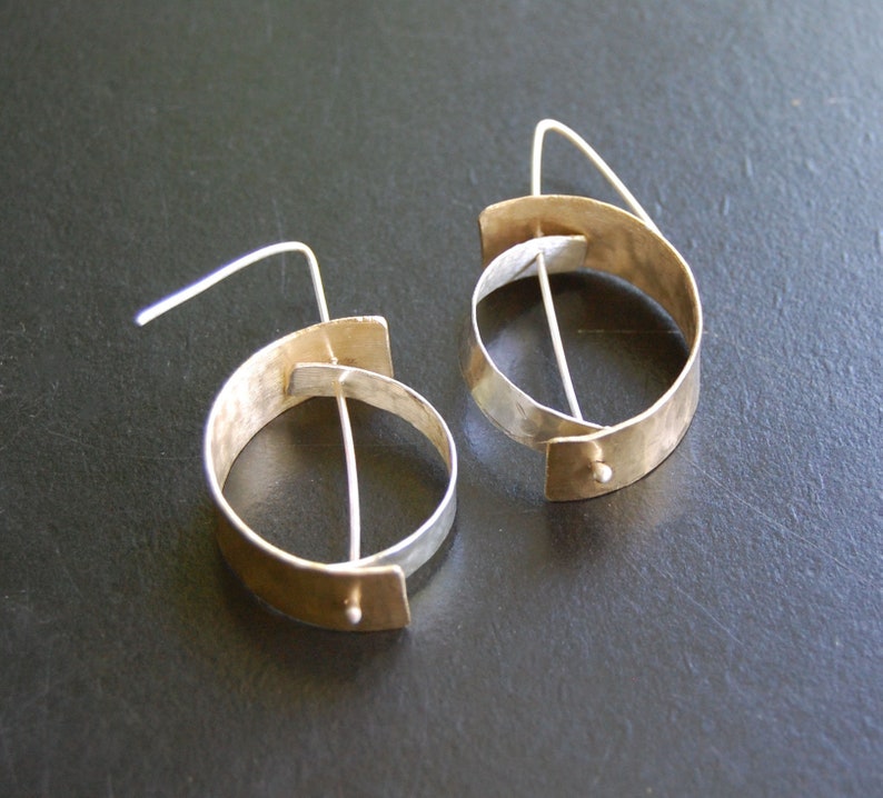 Crescent Brass Drop Earrings main image 1