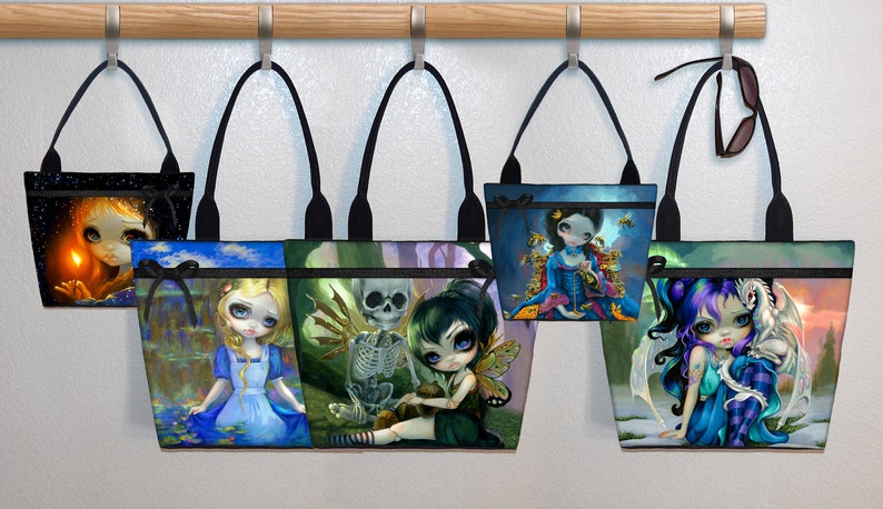 canvas tote shoulder bag book tote large purse Sea Beacon Jasmine Becket Griffith Tote bag
