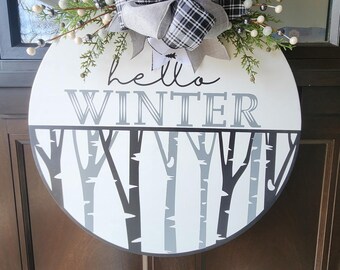 Hello Winter Door Sign