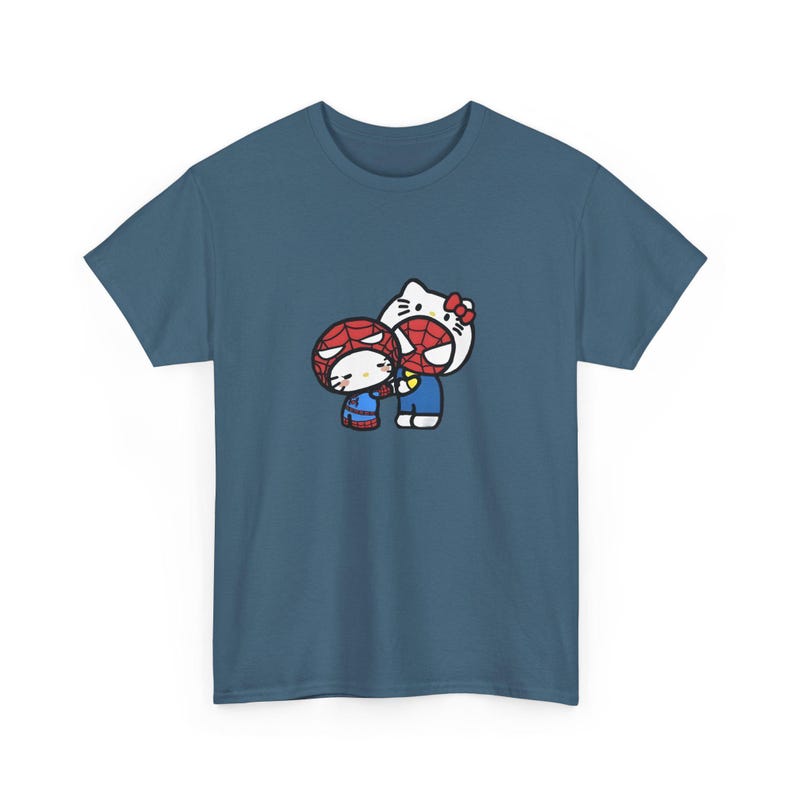 Spiderman x Hello Kitty Love Unisex Tee, Superhero Cartoon Crossover T-Shirt, Comic Book Gift, Casual Top for Fans, Cute Graphic Shirt image 8