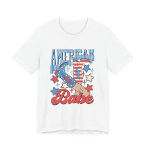 American Babe Tee | Patriotic 4th of July Shirt, Stars and Flag Graphic T-Shirt, USA Pride Top