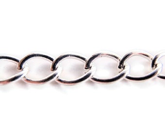 10 Ft Chain ( 6mm X 4 mm X 1 mm), Silver, Jewelry making supply, Small oval Twist Chain