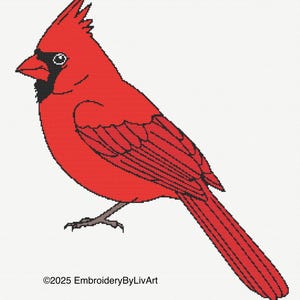 Patrón de punto de cruz del pájaro cardenal