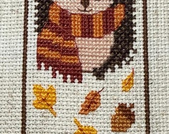 Fall Hedgehog Cross Stitch Bookmark Pattern: Autumn Animal (PDF Pattern)