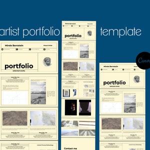 Modelo de portfólio de artista | Modelo Canva | Portfólio Minimalista | Download Digital Instantâneo | Livro de portfólio