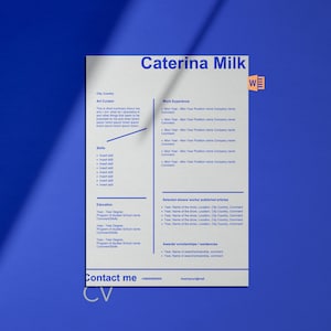 Modelo de currículo criativo fácil para profissionais criativos | Currículo Profissional | Profissional Criativo | Modelo de currículo para Word | Download instantâneo