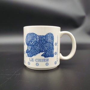 vintage BLUE 1984 Taylor & Ng Mug &quot;Le Chien&quot; (The Dog)