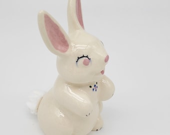 cutest vintage 1950's ceramic bunny cotton tail ball dispenser