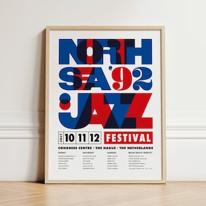 North Sea Jazz Festival (1992) Jazz Festival digital Poster, Miles Davis Tribute, Jazz Fan