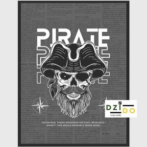Set of 3, Pirate, Ship, Pirate Artwork, Skeleton Skulls, Pirate Illustration Poster, Wall Decor, Vintage, Retro, Gift