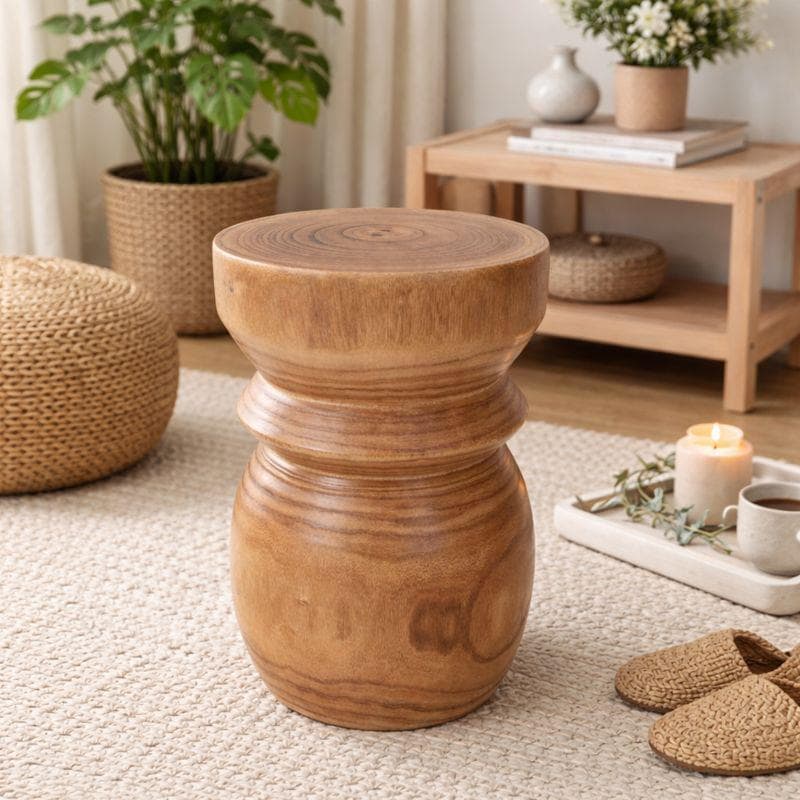 Small Solid Wood Stump Side Table 15.75"h Rustic Round End Table - Etsy