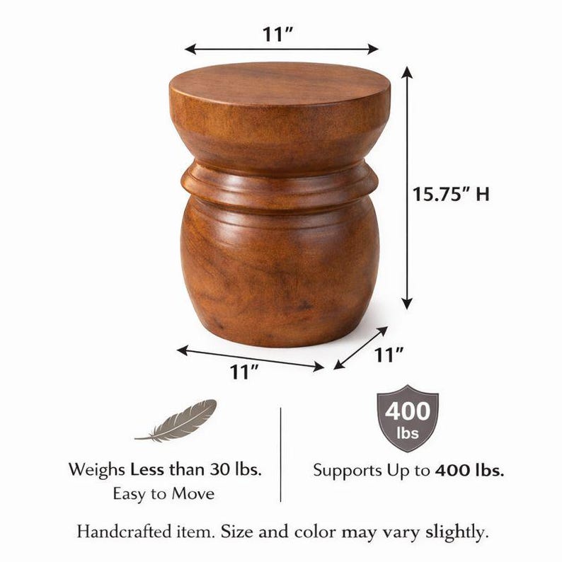 Small Brown Wood Stump Side Table 15.75"h Rustic Round End Table - Etsy