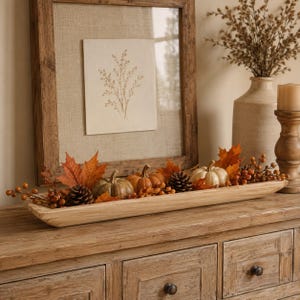 Handmade Extra Long 39 Inch Rustic Farmhouse Dough Bowl Centerpiece Tray