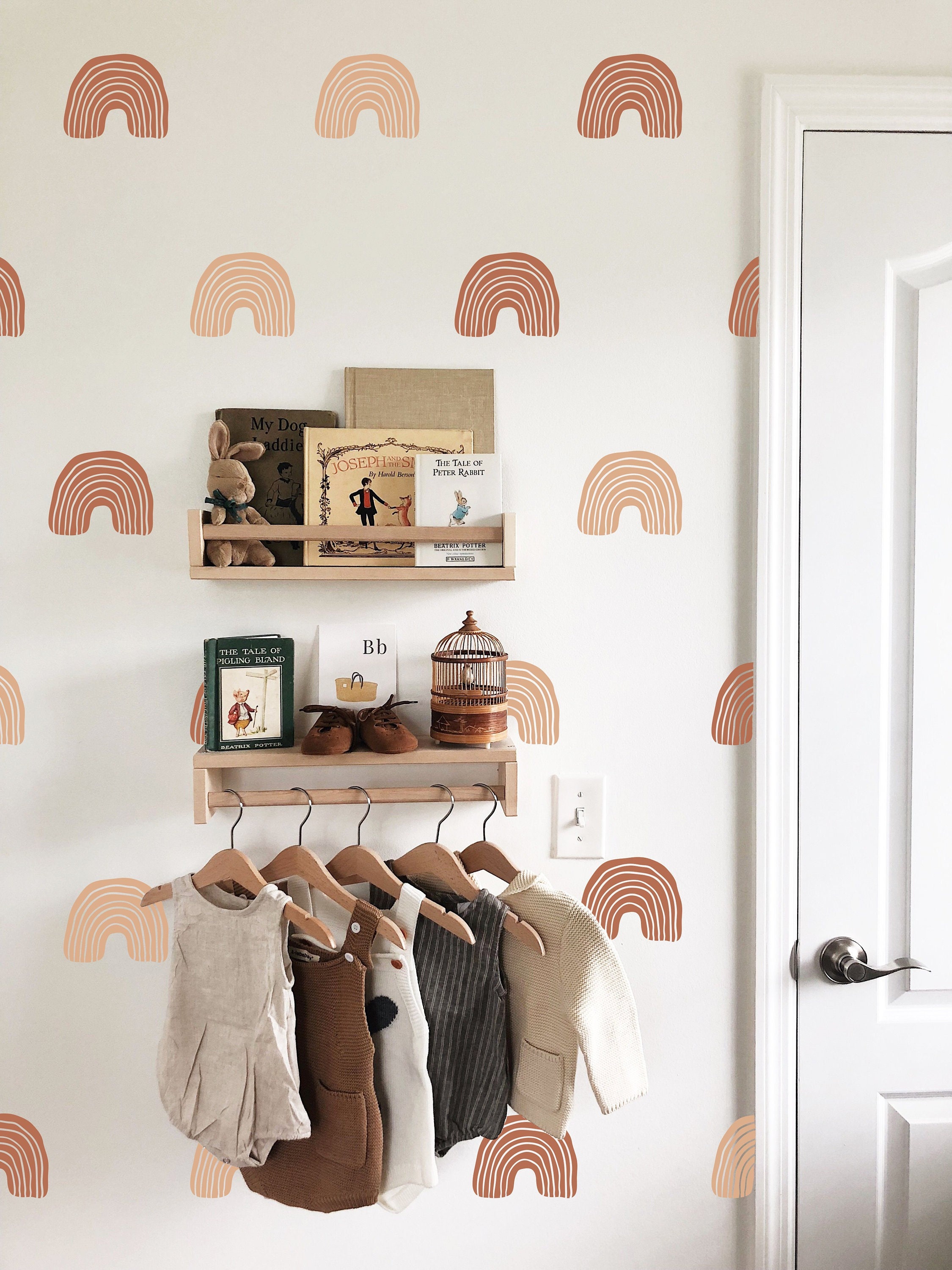 Rainbow Wall Decals - Hand Drawn Rainbow Wall Sticker, Boho Rainbow ...