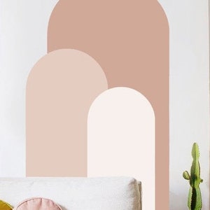 Color block Arch Decals -Arch Wall Sticker, Arch Color Decal ,Boho Arch Wall Decals, Mid Century Modern Boho Arch Wall Decals  h148