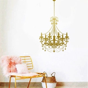 Chandelier Wall Decal - Chandelier Wall Sticker, Luster Wall Decal, Chandelier Wall Sticker, Bedroom Decal, House Wall Sticker  rta532