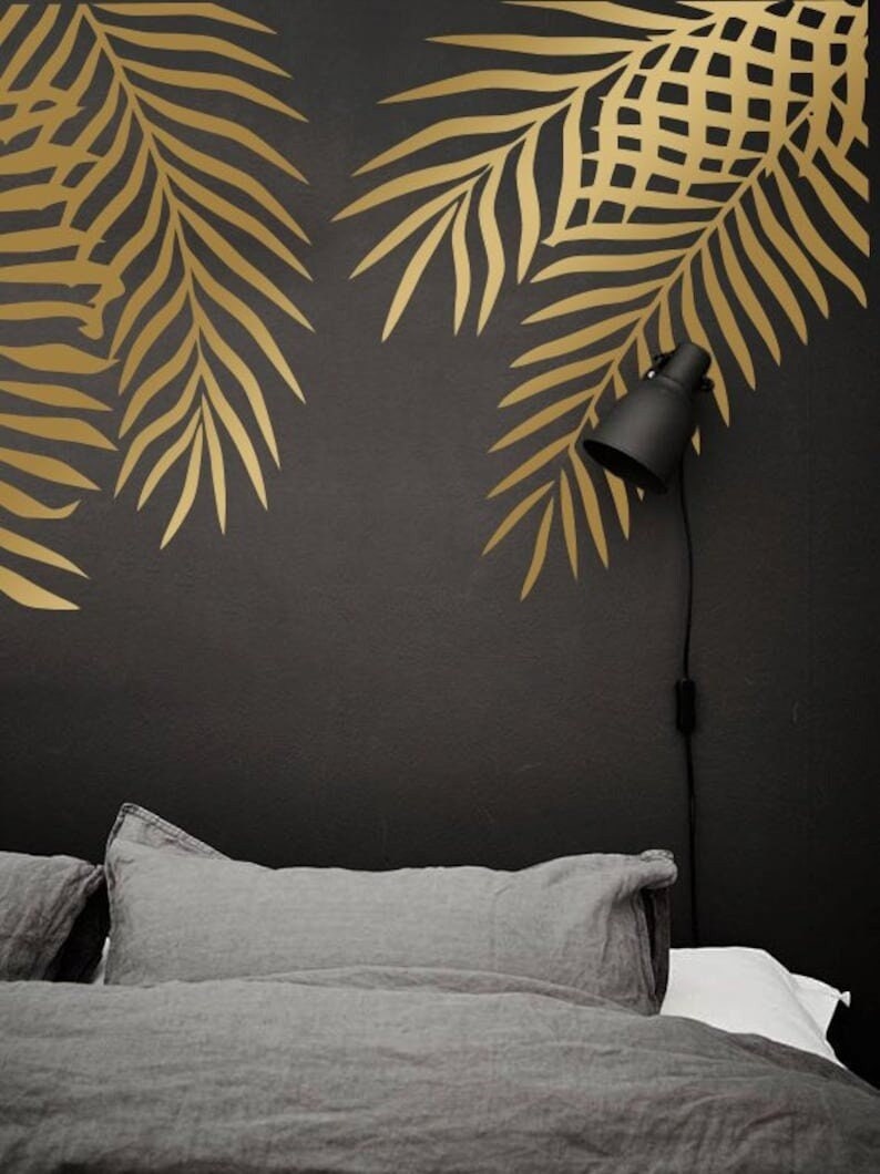 LARGE Palm Leaf Decals - Monstera Wall Decals, Tropical Leaf Decals, Palm Leafs Decals, Palm Leaf Stickers, Gift For Her, Wife Gift ga190
