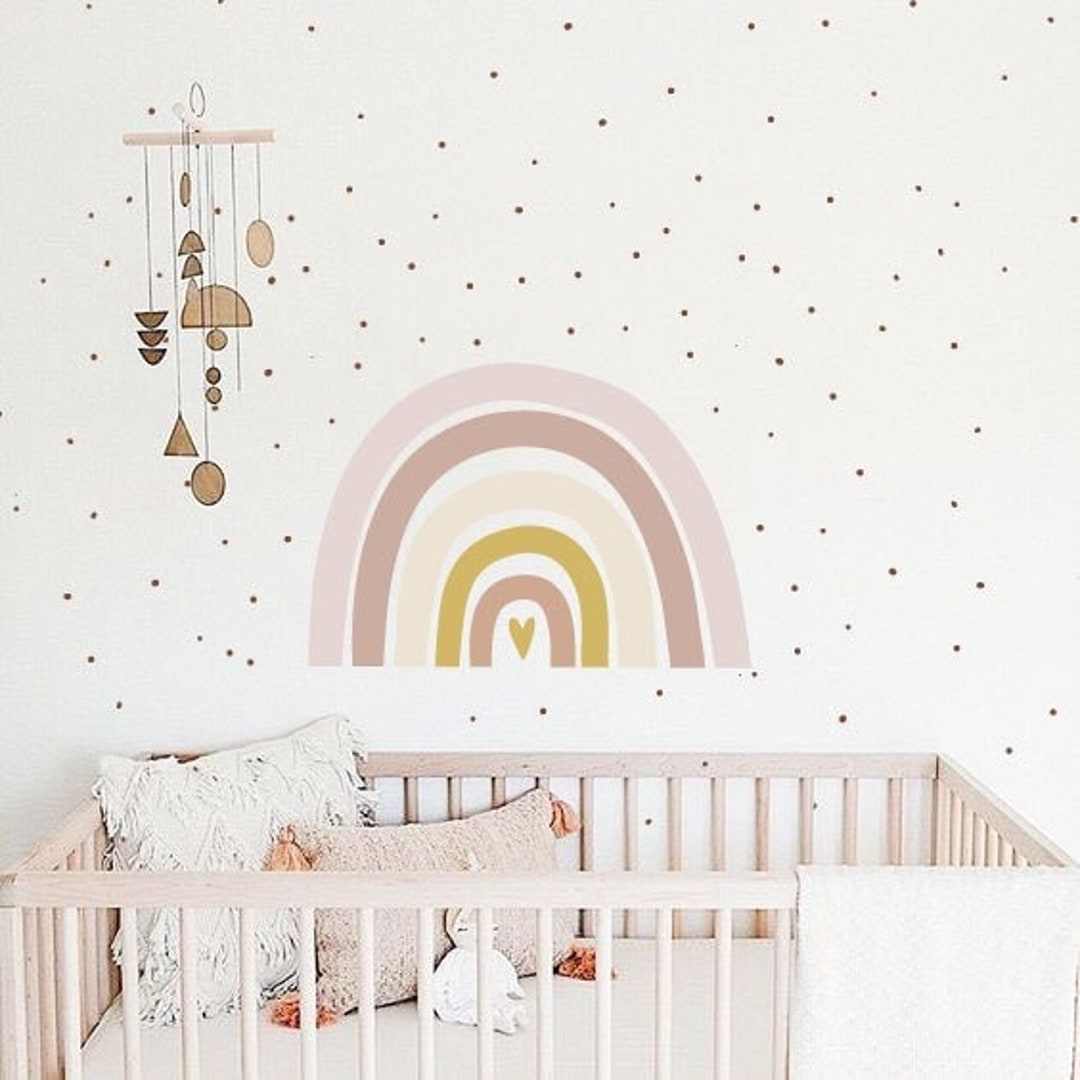 Large Rainbow Wall Decals - Hand Drawn Rainbow Wall Sticker, Boho ...