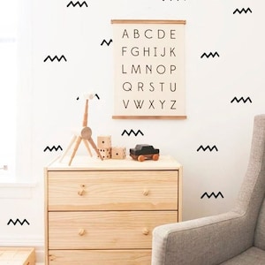 Strip Decal -  Hand Drawn Stripes Decal, Zig Zag Strip Decal, Stripes Wall Stickers, Nursery Wall Decals, Kids Wall Decor h33