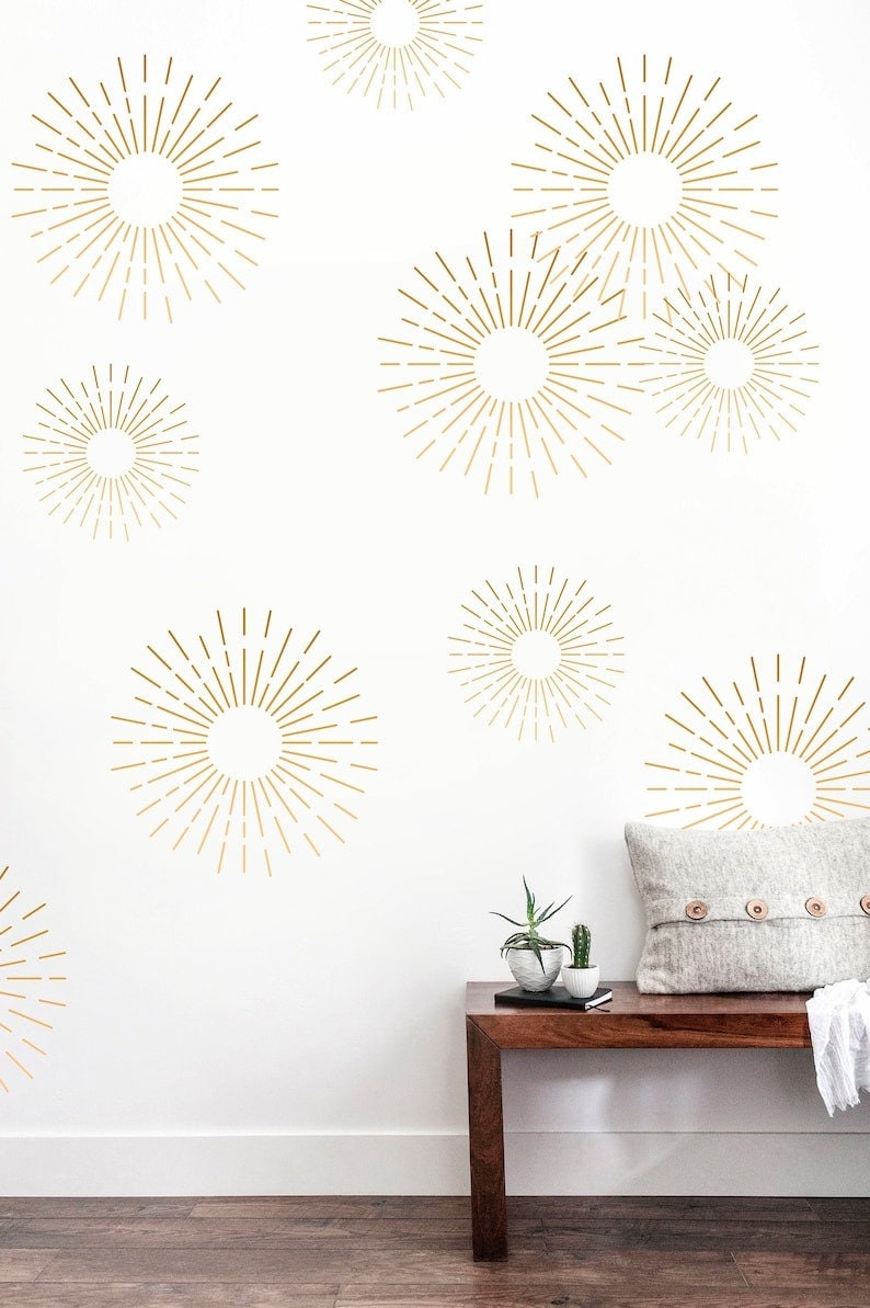 Starburst Decal, Boho Wall Decal, Boho Decor h133