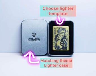 Anime Themed Engraved Metal Lighter