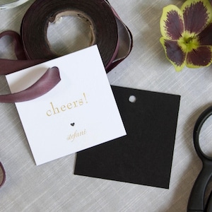 Letterpress & Foil Gift Tags with Personalized Name | Custom Celebration Gift Tag | Design T334