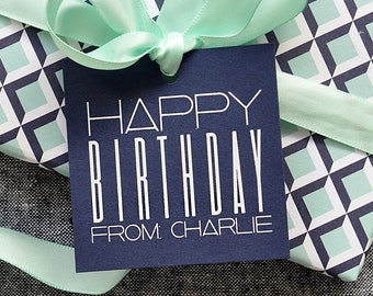 Foil Gift Tags with Personalized Name | Custom Birthday Gift Tag | Design T163