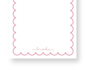 Personalized Border Notepad | Custom Scallop Name Notepad | BF-5