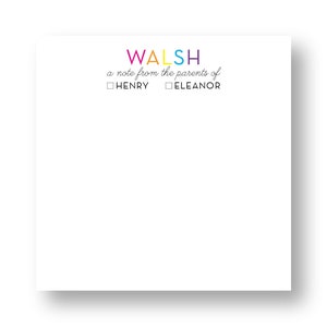 Family Notepad with Personalized Name | Custom Colorful Name Notepad - NP-108