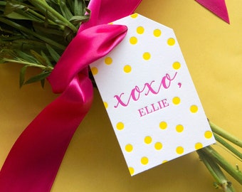 Letterpress Gift Tags with Personalized Name | Custom Gift Tag | Design T7