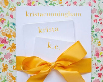 Shaded Yellow Notepad Set with Personalized Name | Custom Name Notepads | Comes ready to gift with a bow!