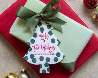 Letterpress Gift Tags with Personalized Name | Custom Christmas Gift Tag | Design T86