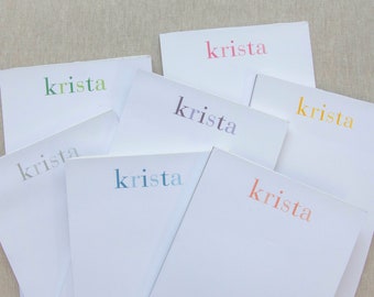 Personalized Name Notepad | Rainbow Shaded Ink, Custom Stationery