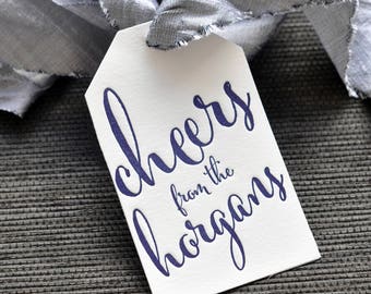 customized gift paper Personalized Letterpress Gift Tags Design T38 | Custom Cheers Gift Tag