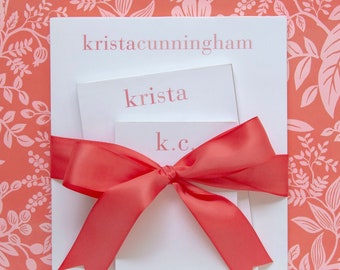 Personalized Shaded Pink Notepad Set: Custom Stationery Gift