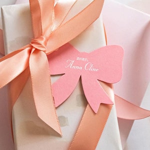 Foil Gift Tags with Personalized Name | Custom Bow Gift Tag | Design S40