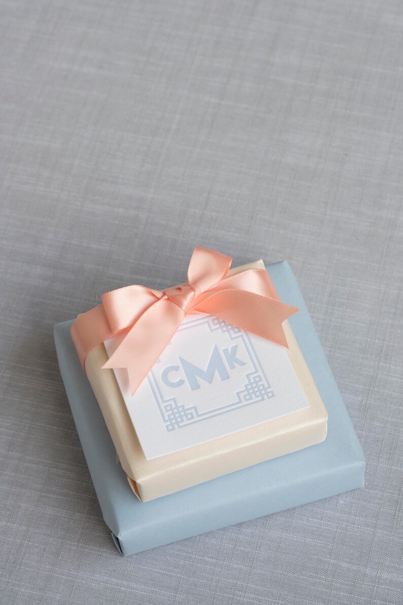 Letterpress Gift Tags with Personalized Monogram Custom Monogram Gift Tag Design T225 image 4