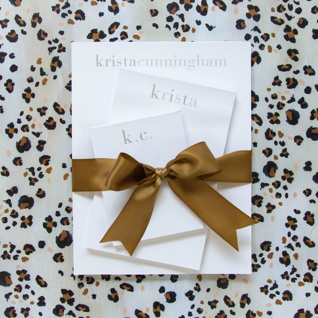 Personalized Notepad Set: Shaded Custom Name Stationery Gift - Neutral ...