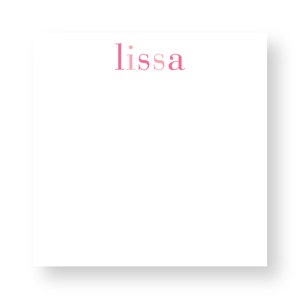 Rainbow Shaded Notepad with Personalized Name Custom Colorful Name Notepad Perfect Kids Birthday Gift Shaded Pinks