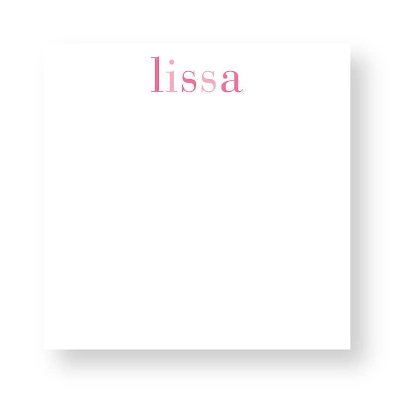 Rainbow Shaded Notepad with Personalized Name Custom Colorful Name Notepad Perfect Kids Birthday Gift Shaded Pinks