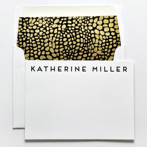 One Color Letterpress Custom Notecards from the Personal Stationery Collection - Design 56