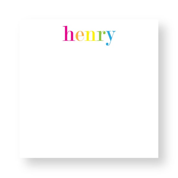 Rainbow Notepad with Personalized Name | Custom Colorful Name Notepad | Perfect Kids Birthday Gift!