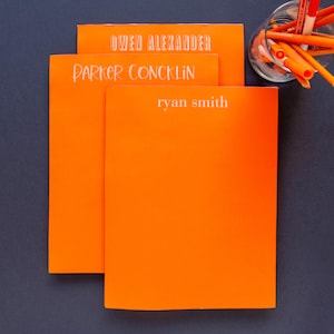 Mandarin Orange Notepad with White Ink