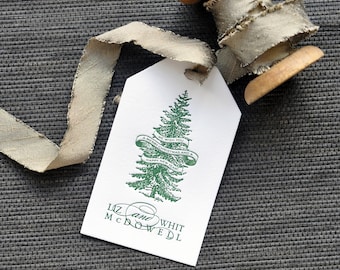 Letterpress Gift Tags with Personalized Name | Custom Christmas Gift Tag | Design T59