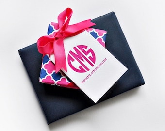 Letterpress Gift Tags with Personalized Monogram | Custom Monogram Gift Tag | Design T72