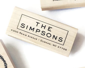 Custom Return Address Stamp Style #8 | Personalized Wood Rubber Stamp with Return Address