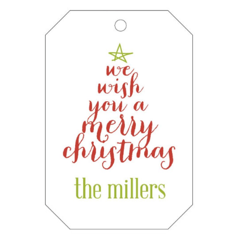 Letterpress Gift Tags with Personalized Name Custom Christmas Gift Tag Design T48 image 6