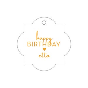 Letterpress Gift Tags with Personalized Name Custom Birthday Gift Tag Design T228 image 4